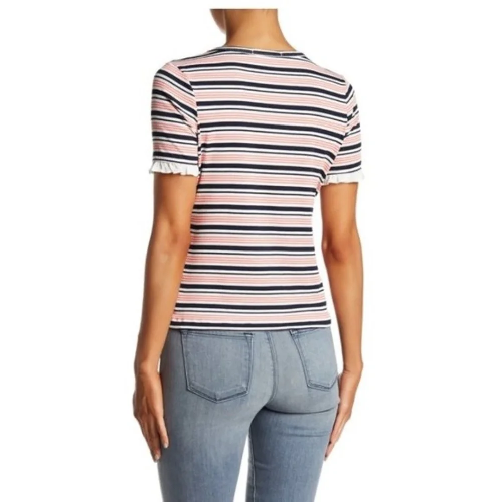 Ro & De Ribbed Mini Ruffle Tee - Picture 2 of 5